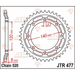 SPROCKET REAR 43T 520