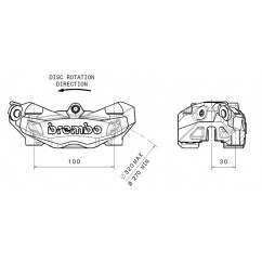 Etrier de frein avant droit BREMBO M4 noir Ø32mm