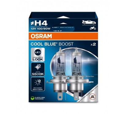 Ampoule OSRAM Cool Blue Boost H4 12V/100/90W - X2