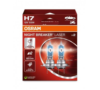 Ampoules OSRAM H7 Night Breaker Laser 12V 55W PX26d - par paire