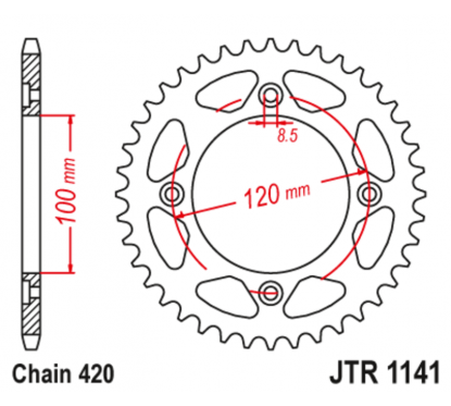 Couronne JT SPROCKETS acier standard 1141 - 420