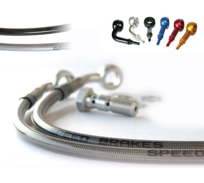 Durite de frein Aviation SPEEDBRAKES inox/raccord noir