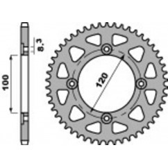 Kit chaîne DID/PBR 420D 11/51 (Ratio OEM) renforcé - Couronne arrière en aluminium ultra-léger 4423