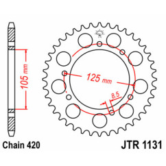 Kit chaîne JT/JT 420HDR 11/60 - Couronne arrière standard Type 1131