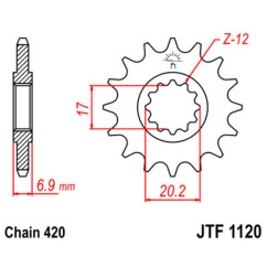 Kit chaîne JT/JT 420HDR 11/60 - Couronne arrière standard Type 1131