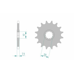 Kit chaîne AFAM A420M 11/60 - Couronne arrière standard Type 47103