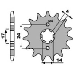 Kit chaîne DID/PBR 420D 11/59 (ratio OEM) renforcé - couronne acier standard 4412