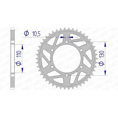 Kit chaîne AFAM 520XSR 43/15 super renforcé - couronne ultra-light anodisé dur 13814