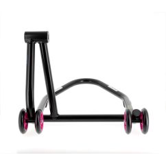 Béquille de stand monobras droite BIHR Home Track noir mat roues rose