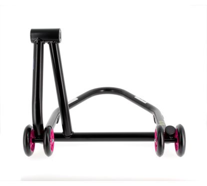 Béquille de stand monobras droite BIHR Home Track noir mat roues rose