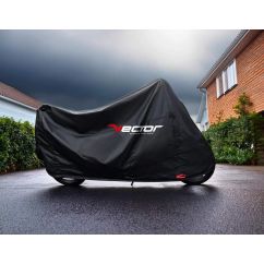 Housse de protection intérieure/extérieure VECTOR H20 pour moto/scooter avec bulle haute - noir - S