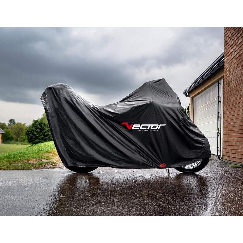 Housse de protection intérieure/extérieure VECTOR H20 pour moto/scooter avec top case et bulle haute - noir - S