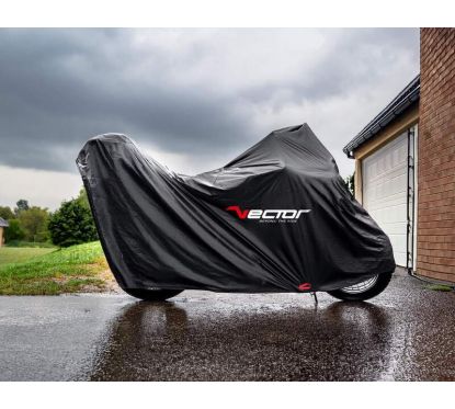 Housse de protection intérieure/extérieure VECTOR H20 pour moto/scooter avec top case - noir - XL