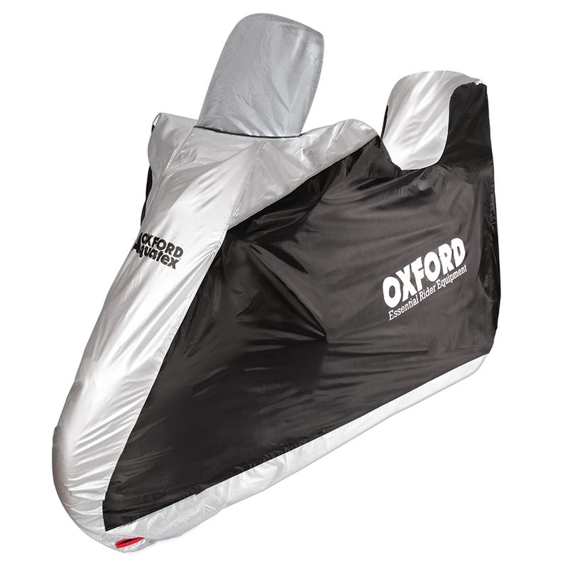 Housse de protection intérieur / extérieur OXFORD Aquatex noir/argent - scooter - avec Top case et bulle haute - S Housse de protection intérieur / extérieur OXFORD Aquatex noir/argent - scooter - avec Top case et bulle haute - S