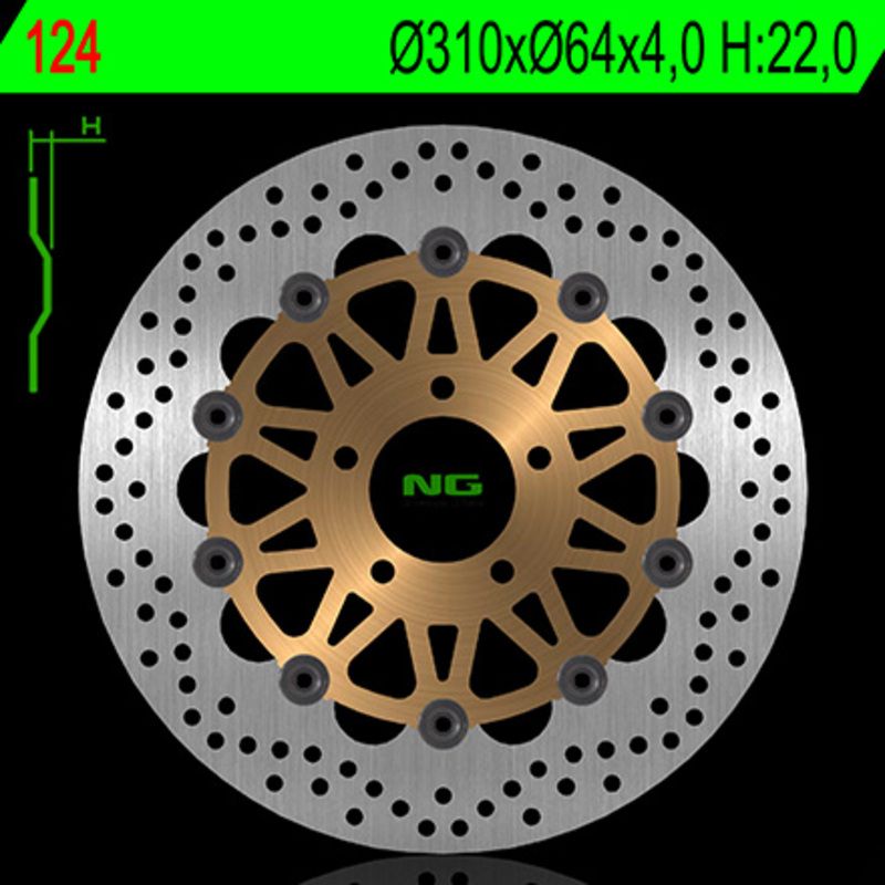 Disque de frein NG BRAKES rond flottant