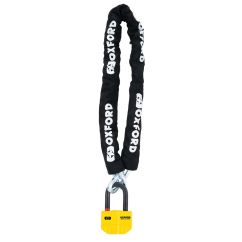 Antivol chaîne OXFORD Boss Alarm 14mm + chaîne 12mm x 1,5m - homologué Sold Secure Gold / FG SBSC