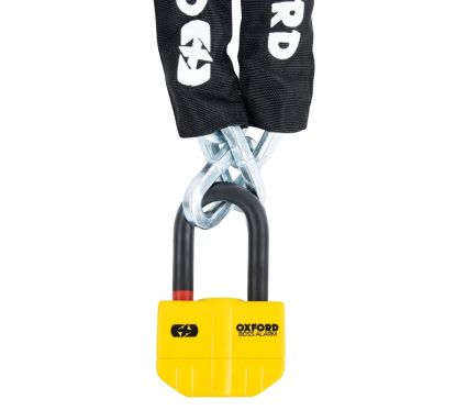 Antivol chaîne OXFORD Boss Alarm 14mm + chaîne 12mm x 2m - homologué Sold Secure Gold / FG SBSC