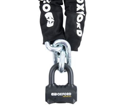 Antivol à chaîne OXFORD Nemesis 16 mm avec chaîne de 1,2 m - Homologué ART4 / Sold Secure Gold