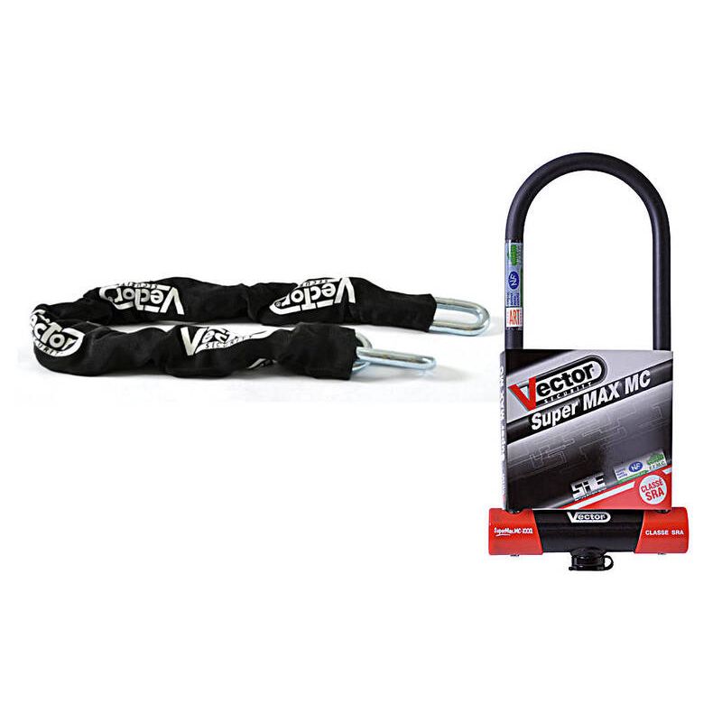 Kit antivol VECTOR Antivol U SuperMax L2 Ø16mm + Chaîne Ø13mm / 1,1m - Classe SRA / ART