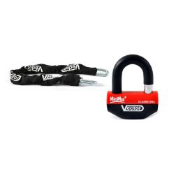 Kit antivol VECTOR Bloque-disque MiniMax+ Ø16mm + Chaîne Ø13mm / 1,3m - Classe SRA / ART