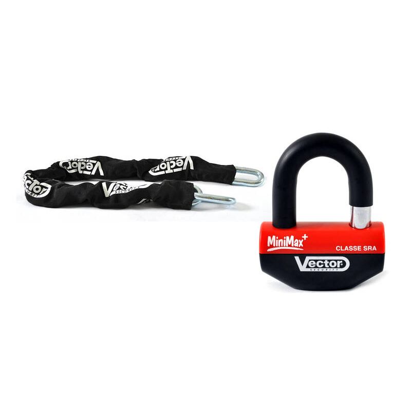 Kit antivol VECTOR Bloque-disque MiniMax+ Ø16mm + Chaîne Ø13mm / 1,3m - Classe SRA / ART