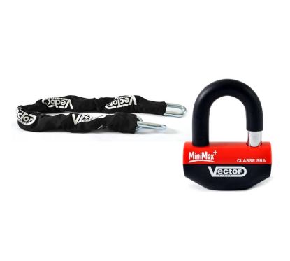 Kit antivol VECTOR Bloque-disque MiniMax+ Ø16mm + Chaîne Ø13mm / 1,3m - Classe SRA / ART