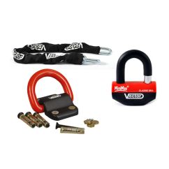 Kit antivol VECTOR Bloque-disque MiniMax+ Ø16mm + Chaîne Ø13mm / 1,3m + Fixation Ø22mm - Classe SRA / ART