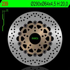 Disque de frein NG BRAKES rond flottant