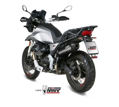 Silencieux MIVV Oval carbone/casquette carbone Moto Guzzi V85TT