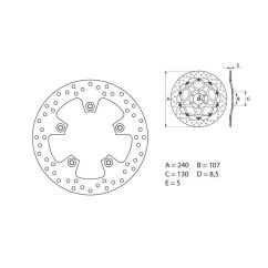 Disque de frein BREMBO Serie Oro rond fixe