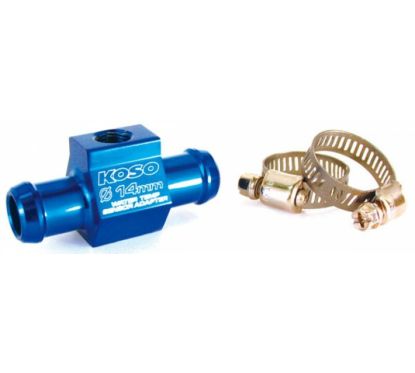 Adaptateur sonde de températue d'eau Koso durite Ø14mm
