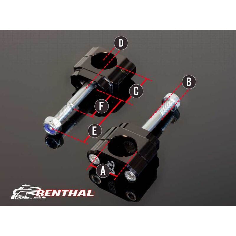 Pontets de guidon RENTHAL 36Tech Ø36mm Fatbar®36 KTM/Husqvarna Pontets de guidon RENTHAL 36Tech Ø36mm Fatbar®36 KTM/Husqvarna