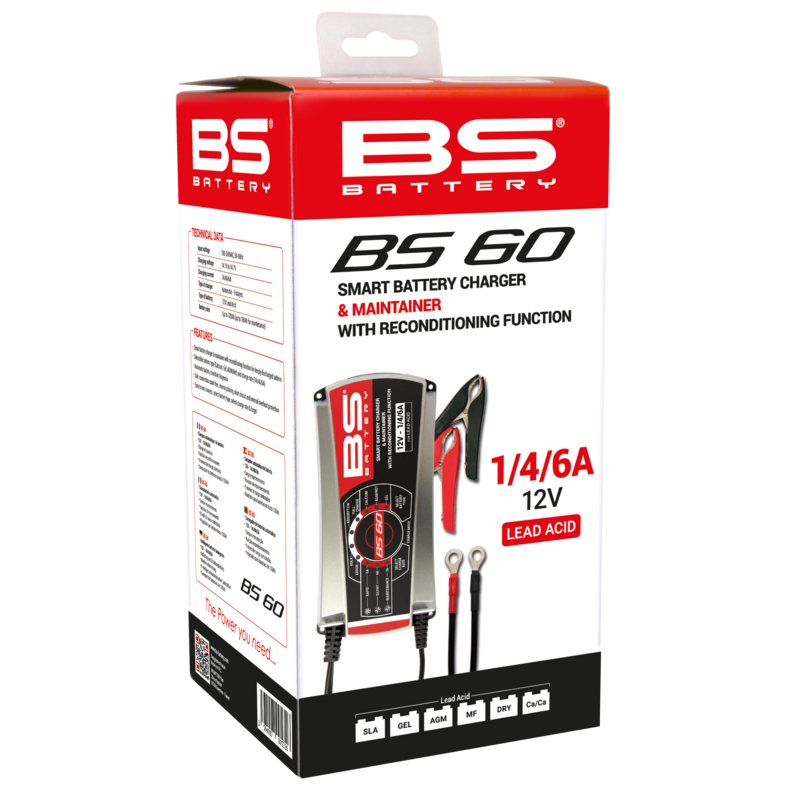 Chargeur de batterie pro-intelligent BS BATTERY BS60 - 12V 1/4/6A Chargeur de batterie pro-intelligent BS BATTERY BS60 - 12V 1/4/6A
