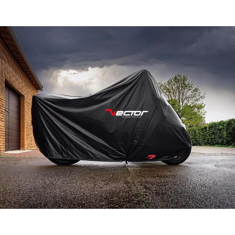 Housse de protection extérieure VECTOR Black Cotton pour moto/scooter - noir - S Housse de protection extérieure VECTOR Black Cotton pour moto/scooter - noir - S
