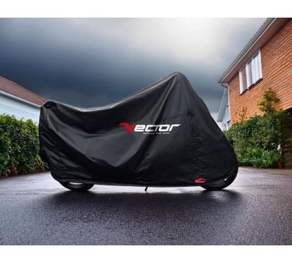 Housse de protection intérieure/extérieure VECTOR H20 pour moto/scooter avec bulle haute - noir