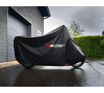 Housse de protection extérieure VECTOR Heavy Duty pour moto/scooter avec top case et bulle haute - noir