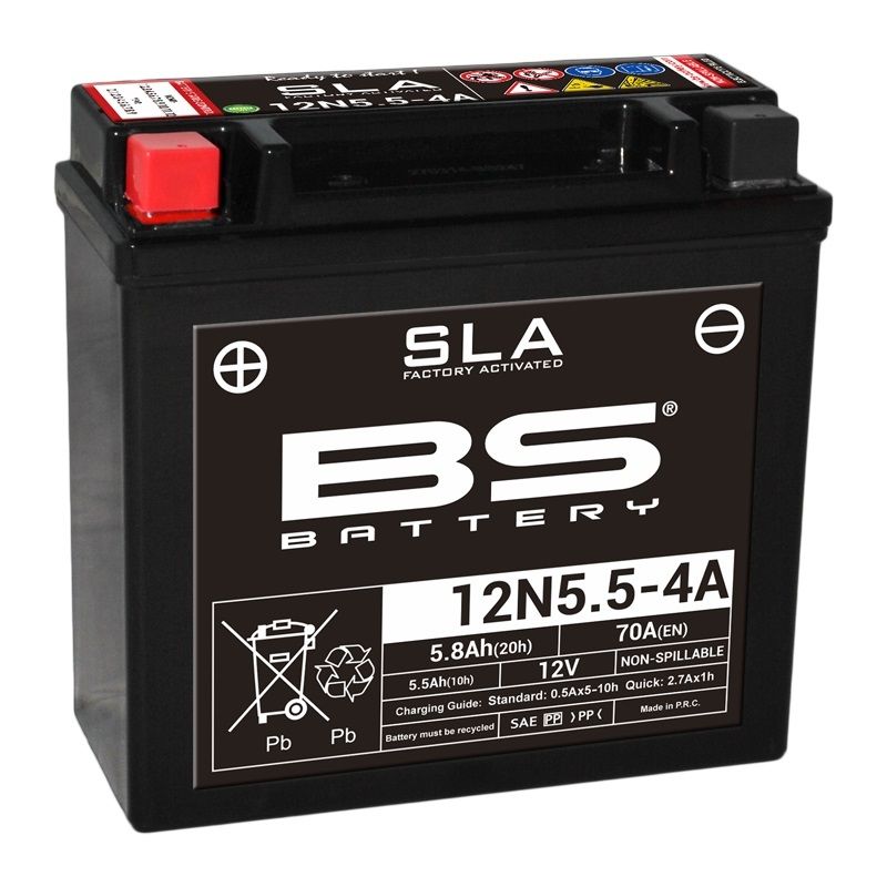 Batterie BS BATTERY SLA sans entretien activé usine - 12N5.5-4A/4B Batterie BS BATTERY SLA sans entretien activé usine - 12N5.5-4A/4B