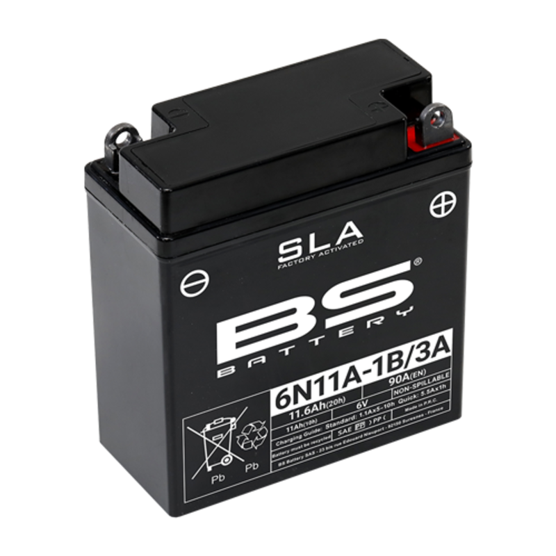 Batterie BS BATTERY SLA sans entretien activé usine - 6N11A-1B/3A Batterie BS BATTERY SLA sans entretien activé usine - 6N11A-1B/3A