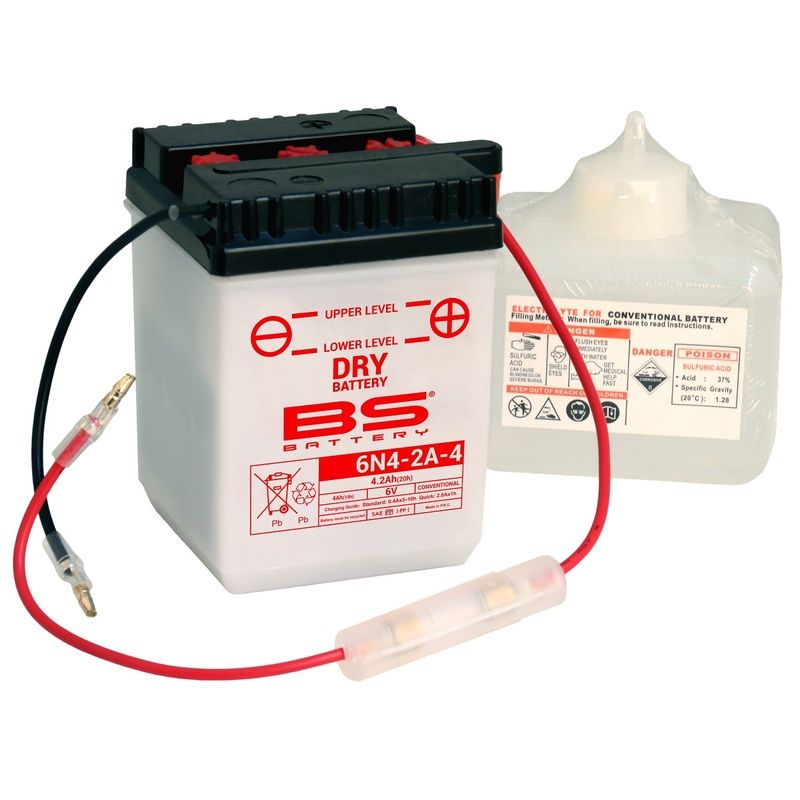 Batterie BS BATTERY conventionnelle avec pack acide - 6N4-2A-4 (6V)