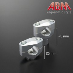 Pontets ABM Booster 28,6mm - Rehausse 25mm - ALU