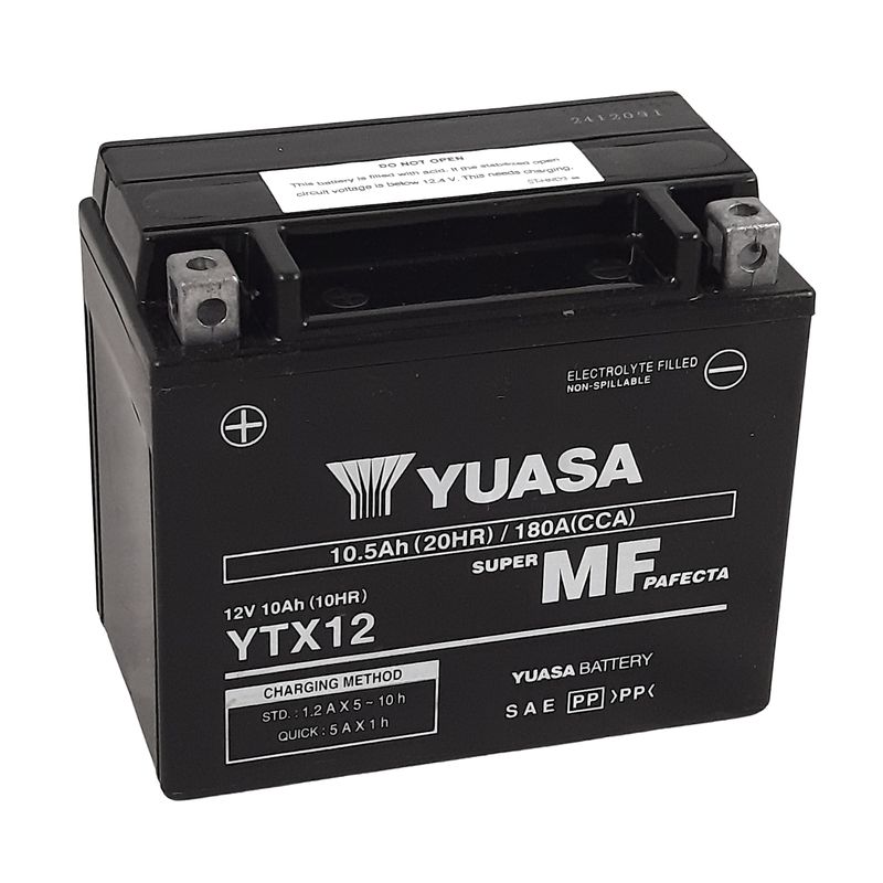 Batterie YUASA W/C sans entretien activée usine - YTX12 FA Batterie YUASA W/C sans entretien activée usine - YTX12 FA