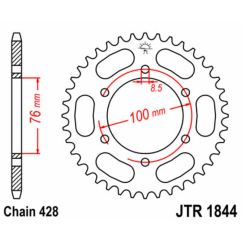 Kit chaîne JT/JT 428HDR 15/34 standard - couronne standard Kit chaîne JT/JT 428HDR 15/34 standard - couronne standard