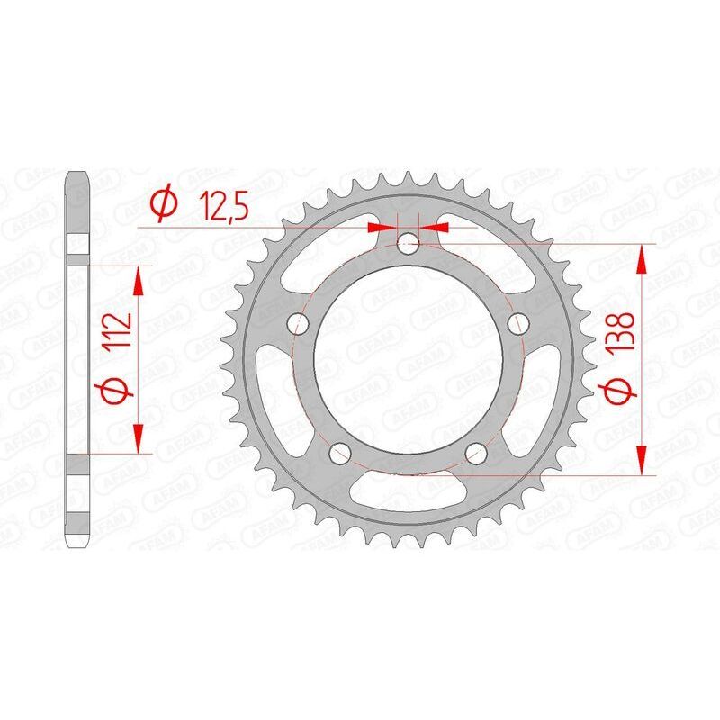 Kit chaîne AFAM 520XMR3 16/39 standard - couronne standard Kit chaîne AFAM 520XMR3 16/39 standard - couronne standard