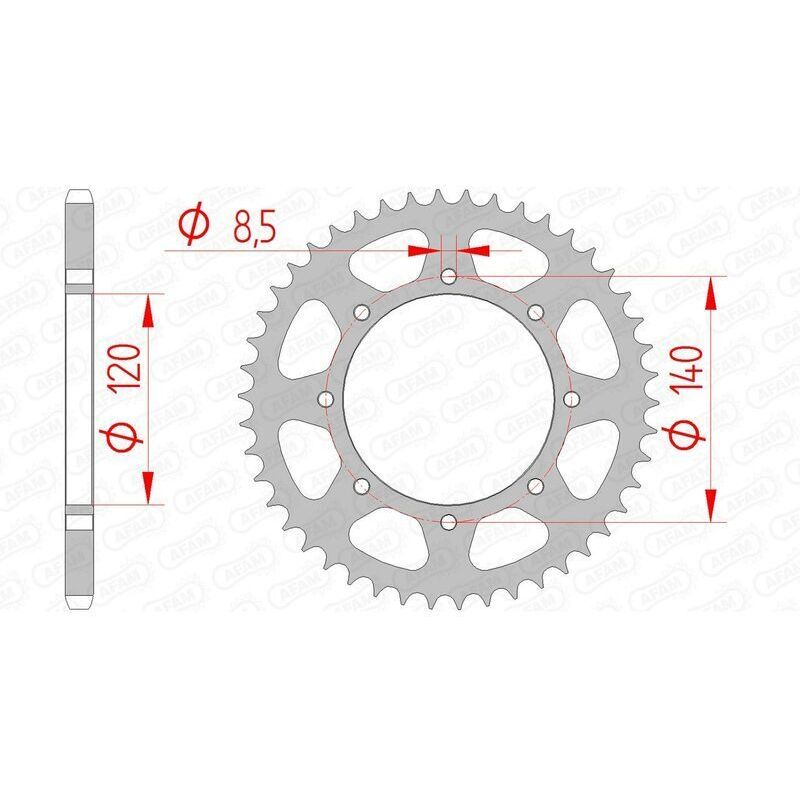 Kit chaîne AFAM 520XMR3 14/48 standard - couronne standard