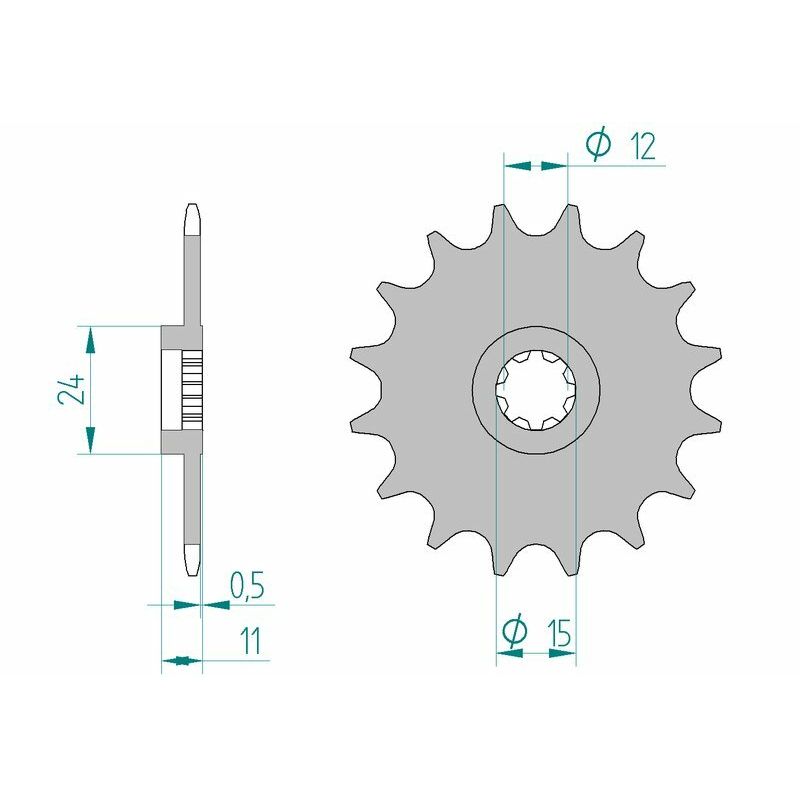 Pignon AFAM acier standard - 415