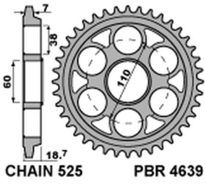 Couronne PBR alu renforcé - 525