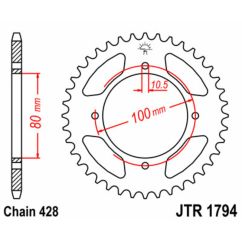 Couronne JT SPROCKETS Acier Standard - 428