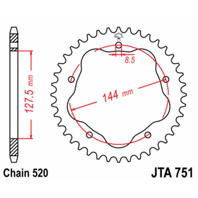 Couronne JT SPROCKETS acier standard - 520 - Nécessite un porte couronne JT SPROCKETS