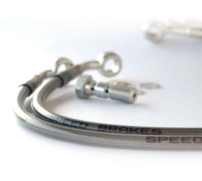 Durite de frein Aviation SPEEDBRAKES carbone/raccord argent