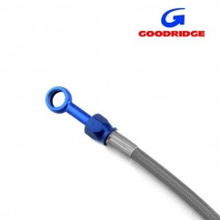 Durite Aviation 30cm INOX - Raccords BLEU